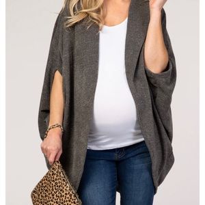 Multicolor Woven Draped Maternity Poncho-Cardigan.  OS